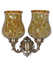 Online India Home Interior Luxury Decorative Fancy Light - Emerald Wall Light - Classic Brass 1 Light Wall Sconce With Amber Yellow Crackle Glass Shade