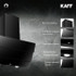 Kaff - JIFF 60 - Matt black rust free coating -  Unique louvered design 3 glass panel - Chimney