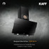Kaff - JIFF 60 - Matt black rust free coating -  Unique louvered design 3 glass panel - Chimney