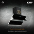 Kaff - ALBURY DHC 90 - Front Black Glass - Filter-Less + Dry Heat Auto Clean Technology - Chimney