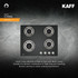 Kaff  Hobs -  CRH 604 -  Black Coated 4 Tornado Style Burners - Metal Knobs