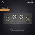 Kaff  Hobs  - BLH-F 100 BLK - 4 Full Brass High Efficiency Burners with Flame Failure Device