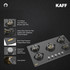 Kaff  Hobs -  MSM 865 - 5 Full Brass High Efficiency Burners with Flame Failure Device