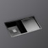 Kaff Sink -  KSBL 850 SBD (R10) - PVD Graphite Black(R10) stainless steel - Handmade double bowl with drain broad S.steel