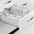 Elegance Series - SS  Cup n Saucer Kitchen Basket with Channel - Ultra Premium Range