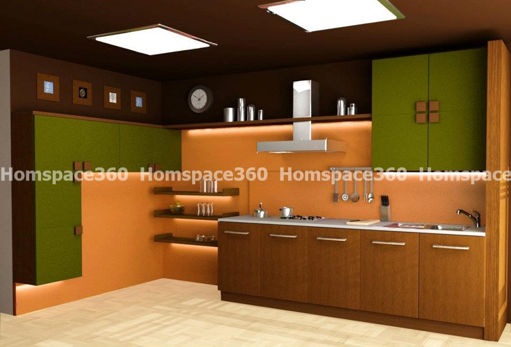 Nexa - L Shaped Modular Kitchen Design in Brown with Membrane Laminate  Veneer Finish Options - HSV-LSK-2110