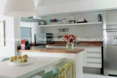 Nexa - Parallel Modular Kitchen Design in White with Membrane Laminate  Acrylic Lacquered Glass Finish Options - HSV-PLK-2205