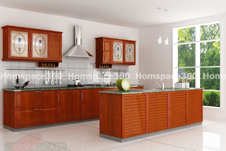Nexa - Parallel Modular Kitchen Design in Brown with Membrane Laminate  Veneer Finish Options - HSV-PLK-2510