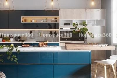 Nexa - Parallel Modular Kitchen Design in Deep Blue with Membrane Laminate  Acrylic Lacquered Glass Finish Options - HSV-PLK-2812