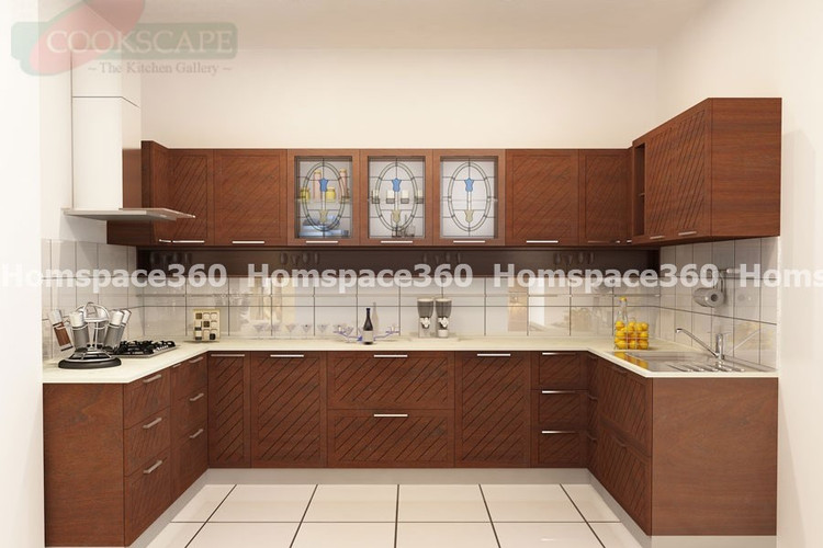 Nexa - U Shaped Modular Kitchen Design in Brown with Membrane Laminate  Veneer Finish Options - HSV-USK-2503