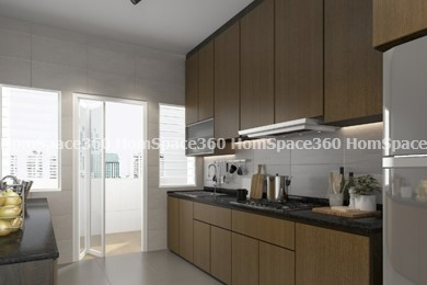 Nexa - Straight Line Modular Kitchen Design in Brown with Membrane Laminate  Veneer Finish Options - HSV-SLK-1034