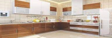Nexa - L Shaped Modular Kitchen Design in Brown & White with Membrane Laminate  Veneer Finish Options - HSV-LSK-1003