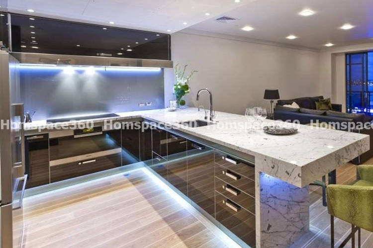 Nexa - L Shaped Modular Kitchen Design in Brown & White with Membrane Laminate  Acrylic Lacquered Glass Finish Options - HSV-LSK-1074