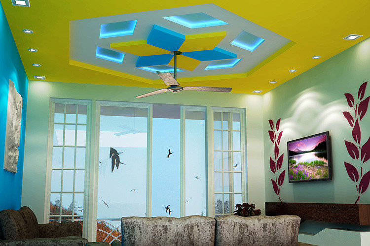 Zeta Hexagon Holo False Ceiling for Living Room