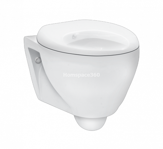 Hindware LARA With Integrated Jet Flush 20093 P-Trap Wall Mounted Starwhite Water Closet