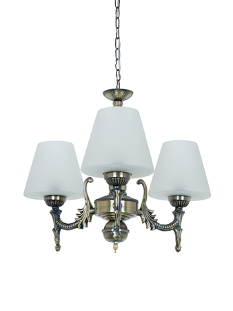 Online India Home Interior Luxury Decorative Fancy Light - Emerald Chandelier Light - Antique Brass 17 Inch Wide Steel 3-Light Mini Ceiling Chandelier Hanging Light With Tapered Frosted Glass Shades