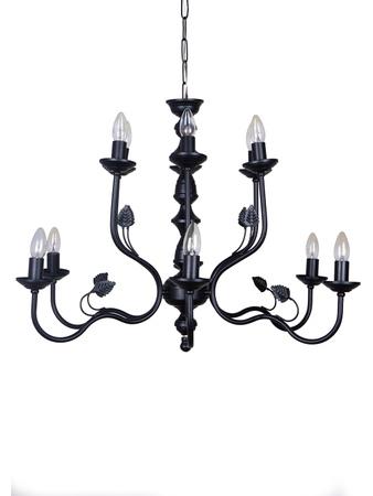 Online India Home Interior Luxury Decorative Fancy Light - Emerald Chandelier Light - Black Italian 2 Tier 6+6 Lights 23 Inch Steel Chandelier Ceiling Light