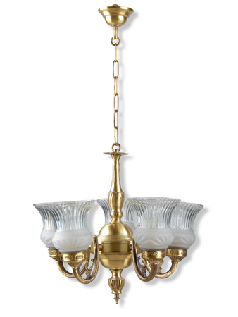 Online India Home Interior Luxury Decorative Fancy Light - Emerald Chandelier Light - Usha 5 Light Antique Brass Chandelier