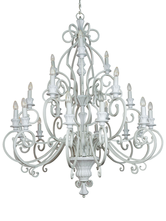 Online India Home Interior Luxury Decorative Fancy Light - Emerald Chandelier Light - Transitional White 21-Lights Triple-Tiered Luxurious Steel Candelabra Chandelier