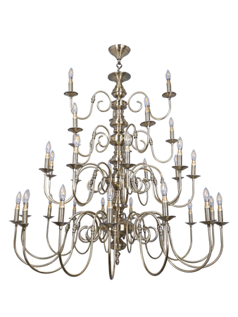 Online India Home Interior Luxury Decorative Fancy Light - Emerald Chandelier Light - Classic 33 Light 3 Tier Antique Brass Finished Candelabra Chandelier