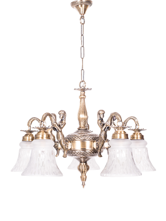 Online India Home Interior Luxury Decorative Fancy Light - Emerald Chandelier Light - Mermaid Embossed Bell Chandelier