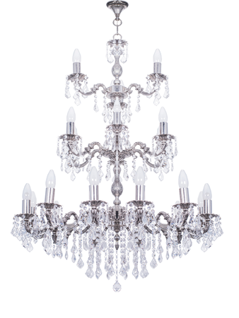 Online India Home Interior Luxury Decorative Fancy Light - Emerald Chandelier Light - Dainty English Silver Antique Crystal 3 Tier 21 Light Chandelier