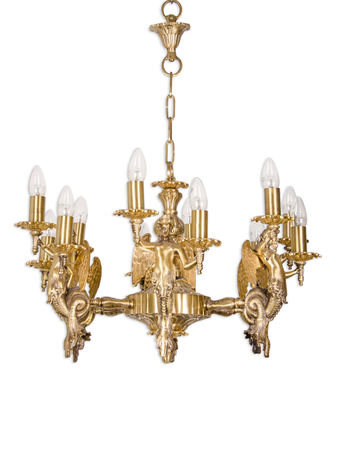 Online India Home Interior Luxury Decorative Fancy Light - Emerald Chandelier Light - Mermaid 12 light cast brass chandelier