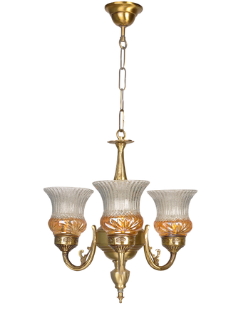 Online India Home Interior Luxury Decorative Fancy Light - Emerald Chandelier Light - Lustrous 3 Light Mini Antique Brass Chandelier