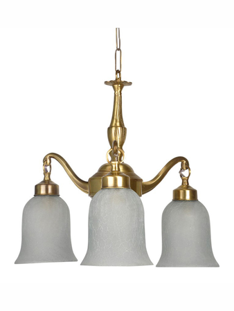 Online India Home Interior Luxury Decorative Fancy Light - Emerald Chandelier Light - Classic Down Facing 3 Light Small Brass Chandelier