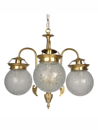 Online India Home Interior Luxury Decorative Fancy Light - Emerald Chandelier Light - Etched Globe Small 3 Light Chandelier