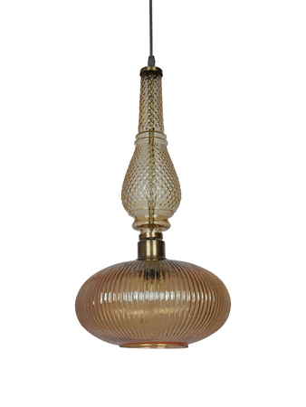 Online India Home Interior Luxury Decorative Fancy Light - Emerald Pendant Light - Gold Moroccan 10 Inch Wide Single-Light Glass Pendant Ceiling Hanging With Luster Ribbed Glass Globe Shade