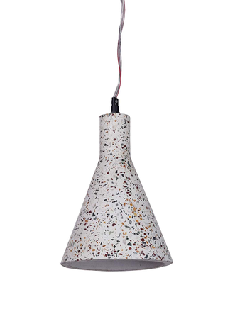 Online India Home Interior Luxury Decorative Fancy Light - Emerald Pendant n Hanging Light - Conical White Terrazzo Concrete Hanging Light