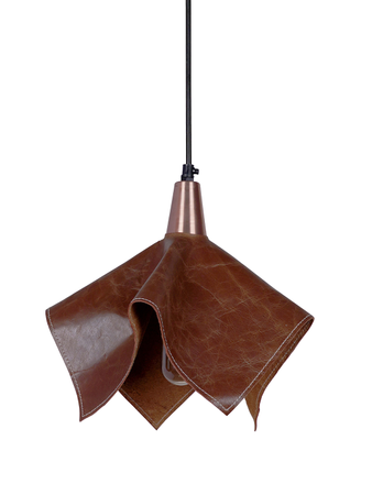 Online India Home Interior Luxury Decorative Fancy Light - Emerald Pendant Light - Contemporary Handkerchief-Style Brown Leather Pendant Light