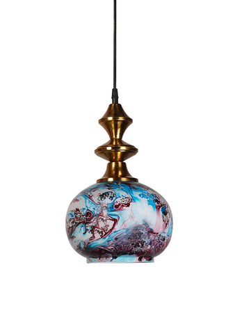 Online India Home Interior Luxury Decorative Fancy Light - Emerald Pendant n Hanging Light - Contemporary Dark Blue Marble Globe Glass Hanging Light