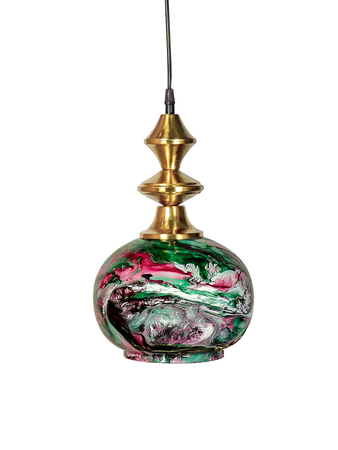 Online India Home Interior Luxury Decorative Fancy Light - Emerald Pendant Light - Contemporary Black Marble Globe Glass Pendant Light