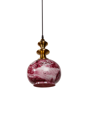 Online India Home Interior Luxury Decorative Fancy Light - Emerald Pendant Light - Contemporary Red Marble Globe Glass Pendant Light