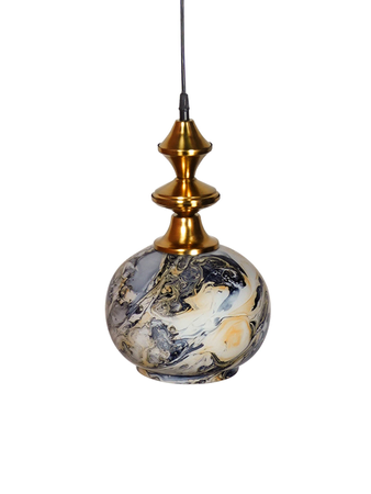 Online India Home Interior Luxury Decorative Fancy Light - Emerald Pendant n Hanging Light - Contemporary Brown Marble Globe Glass Ceiling Hanging Light