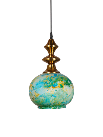 Online India Home Interior Luxury Decorative Fancy Light - Emerald Pendant Light - Contemporary Green Marble Globe Glass Pendant Light