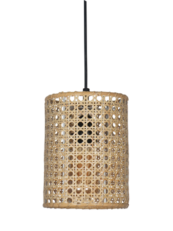 Online India Home Interior Luxury Decorative Fancy Light - Emerald Pendant Light - Natural Rattan Cane Cylindrical Shade Pendant Light