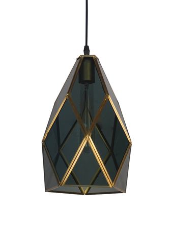 Online India Home Interior Luxury Decorative Fancy Light - Emerald Pendant Light - Modern Moroccan Black Diamond Glass Pendant Light.