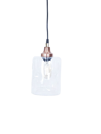 Online India Home Interior Luxury Decorative Fancy Light - Emerald Pendant Light - Contemporary Copper Finished Distorted Glass Cylinder Pendant Light