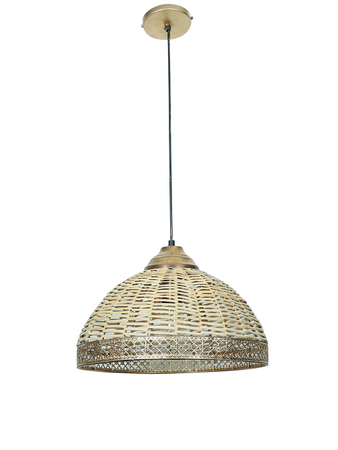 Online India Home Interior Luxury Decorative Fancy Light - Emerald Pendant Light - Wicker Cane Dome Pendant Light