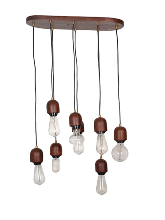 Online India Home Interior Luxury Decorative Fancy Light - Emerald Pendant n Hanging Light - Modern Wooden 8 Light Hanging Lamp