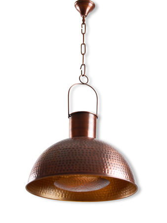 Online India Home Interior Luxury Decorative Fancy Light - Emerald Pendant Light - Hand Hammered Copper Chimney 15 inches Dome Pendant Light