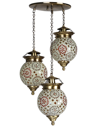 Online India Home Interior Luxury Decorative Fancy Light - Emerald Pendant n Hanging Light - Chandni Tilak Set of 3 Hanging Lights