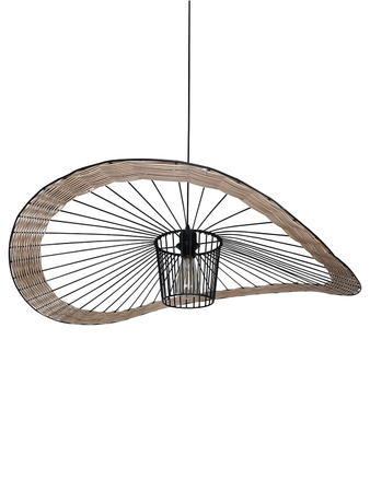 Online India Home Interior Luxury Decorative Fancy Light - Emerald Pendant n Hanging Light - Contemporary 34 Inch Bohemian-Style Cane & Steel Single-Light Ceiling Hanging