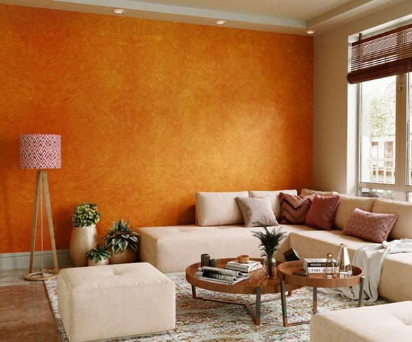 Asian Paints Zig Zag Texture Wall Paint Carrot Punch