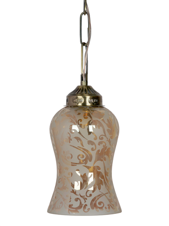 Online India Home Interior Luxury Decorative Fancy Light - Emerald Pendant n Hanging Light - Luster Etched Glass & Cast Brass Antique Ceiling Hanging Light