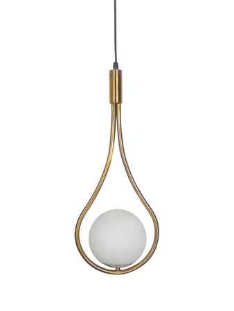 Online India Home Interior Luxury Decorative Fancy Light - Emerald Pendant Light - Modern Antique Gold Loop Hanging Pendant Light Fixture