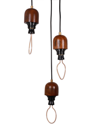 Online India Home Interior Luxury Decorative Fancy Light - Emerald Pendant Light - Modern Wooden 3 Light Cluster Hanging Pendant Lamp